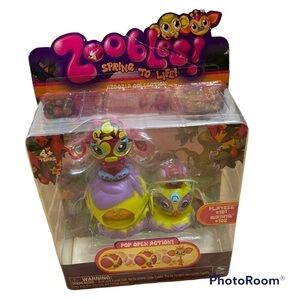 Zoobles #101 #102 Playzee Girafiq Spring To Life Action Figure Toy NEW